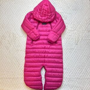 Patagonia Infant 3-6M Pink Down Sweater Bunting Hooded Snowsuit